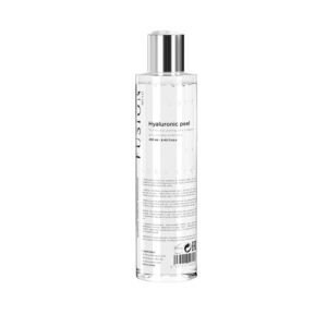 tall clear bottle containing peel liquid