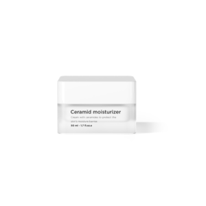 white tub containing ceramid moisturiser