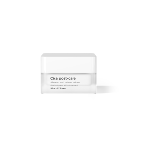 clear tub containing cica post care moisturiser