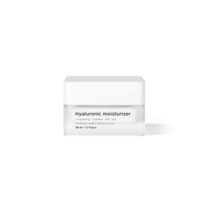 white pot containing hyaluronic moisturiser
