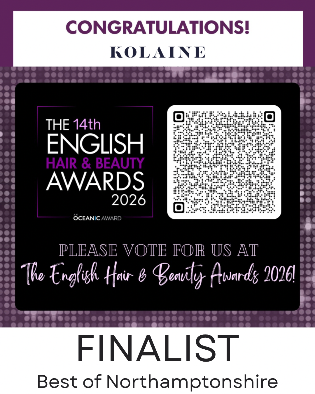 FINALIST English hair and beauty awards